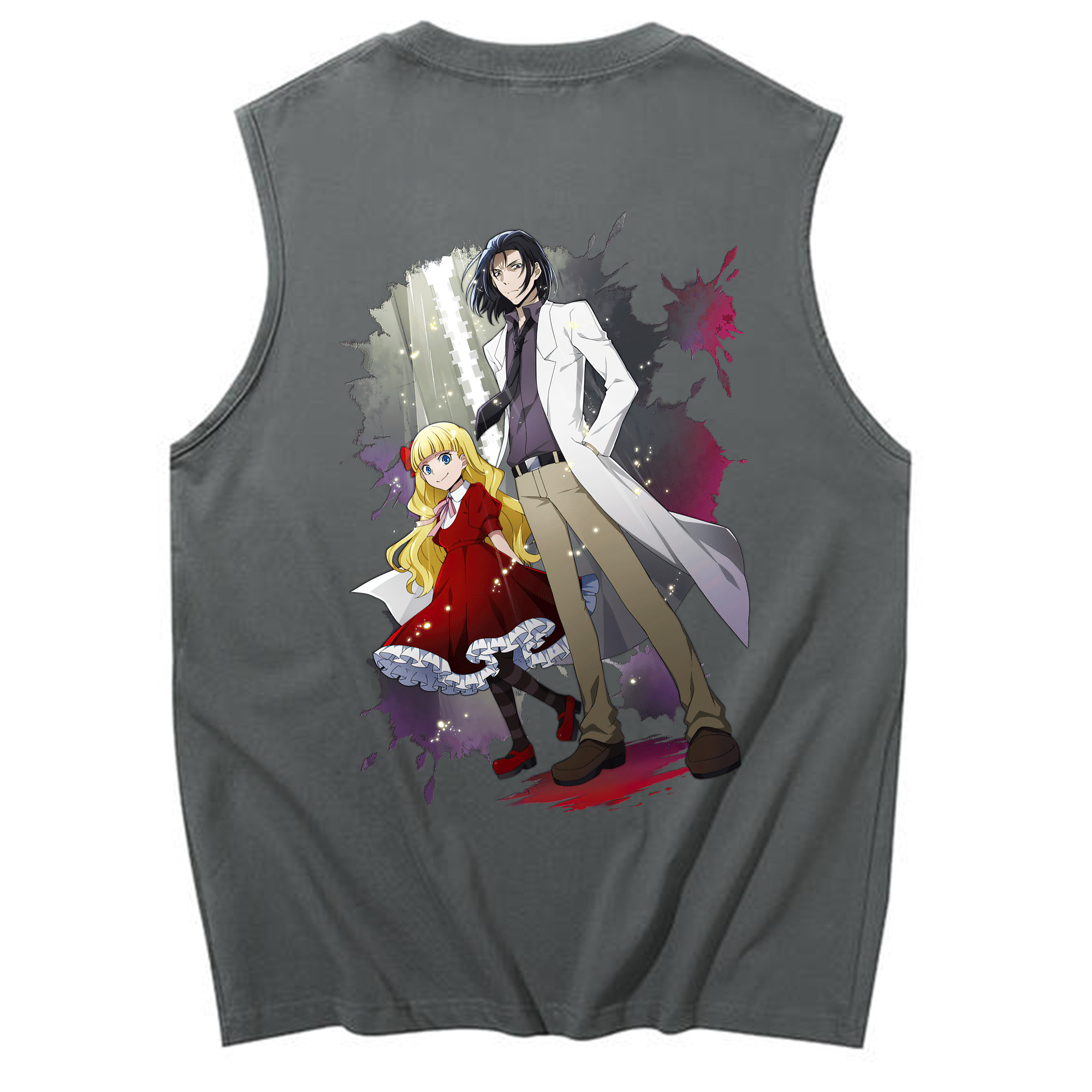 （画像用） 文豪ストレイドッグス Bungo Stray Dogs コットン100％タンクトップ（背面プリント）